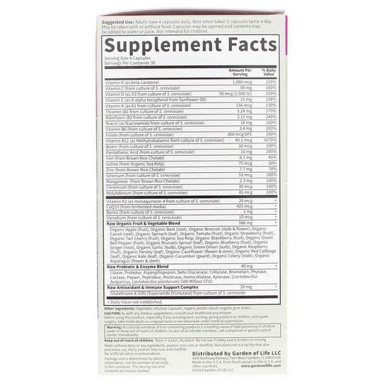 Vitamin Code Women Raw Whole Food Multivitamin, GOL